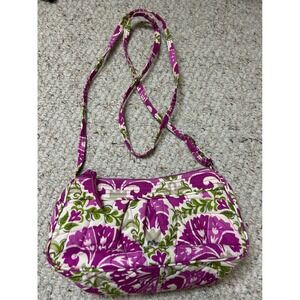 Vera Bradley Crossbody Shoulder Bag Floral‎ Purple Green Quilted Purse